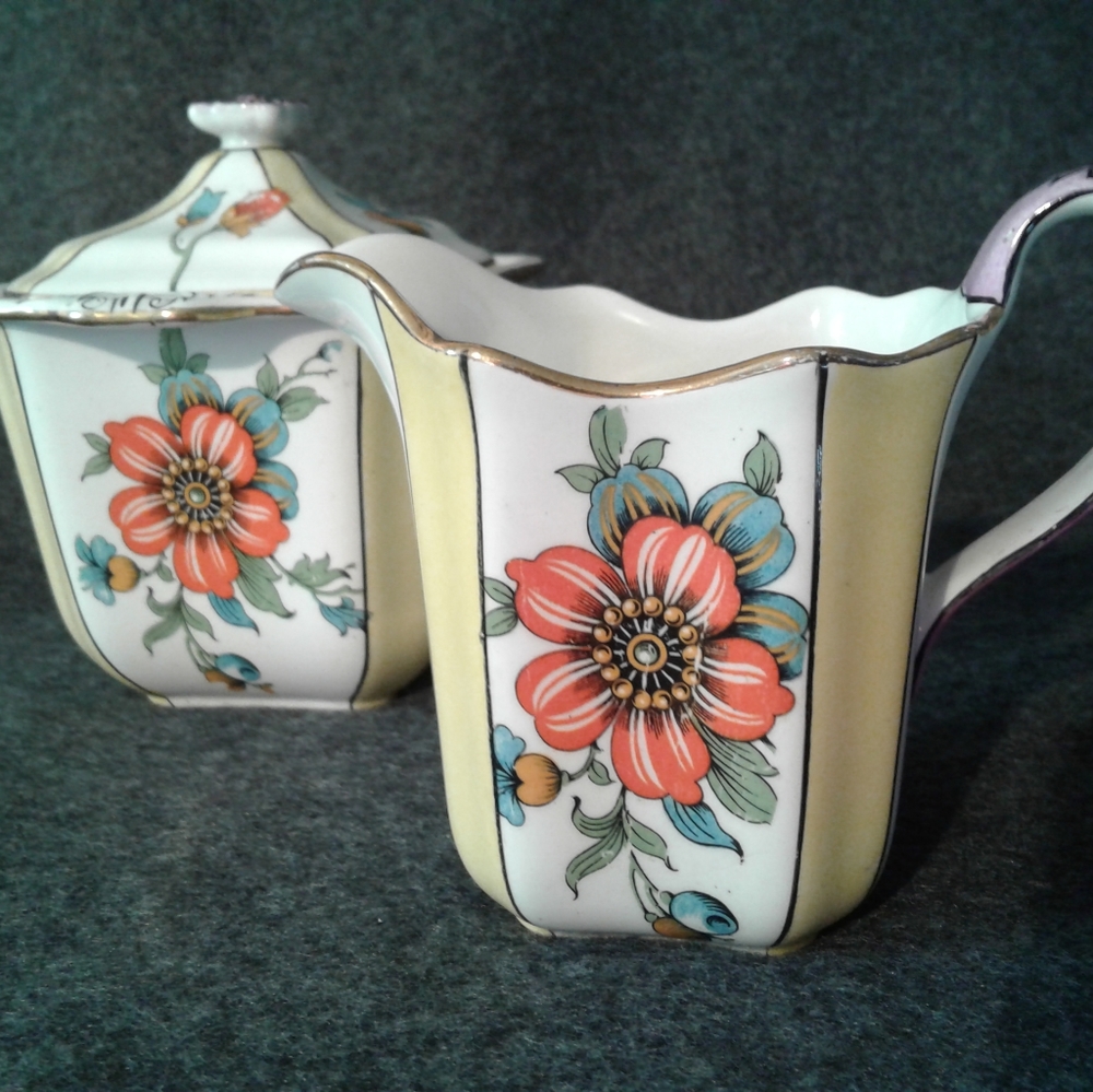 Vintage Sugar Bowl and Creamer
